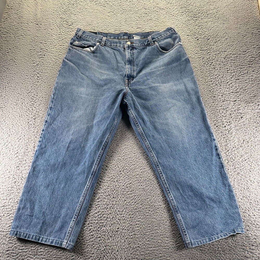 VTG Faded Glory Jeans Mens 36x26‎ Blue Cotton Denim Straight Workwear Stretch